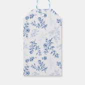 Chinoiserie Blauw Elegant Bloemen Huwelijksgunst Cadeaulabel (Achterkant)