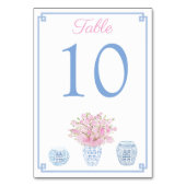 Chinoiserie Blauw en Roze Baby Shower Luncheon  Kaart (Voorkant)