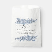 Chinoiserie Blauw en Wit Bloemen Baby Meisje Douch Bedankzakje (Voorkant)