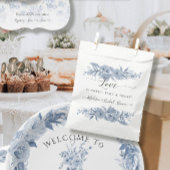 Chinoiserie Blauw en Wit Bloemen Dessert Bridal Bedankzakje