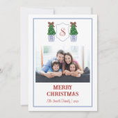 Chinoiserie blauw en wit kerst Kaart (Voorkant)