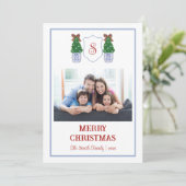 Chinoiserie blauw en wit kerst Kaart (Staand voorkant)