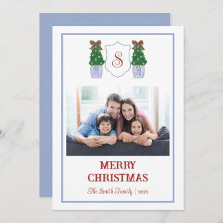 Chinoiserie blauw en wit kerst Kaart