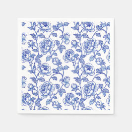 Chinoiserie Blauw en Wit Papier Servet