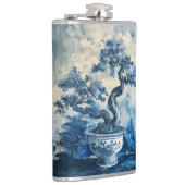 Chinoiserie Blauw en Wit Porselein Design Heupfles (Rechts)