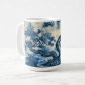 Chinoiserie Blauw en Wit Porselein Design Koffiemok (Voorkant links)