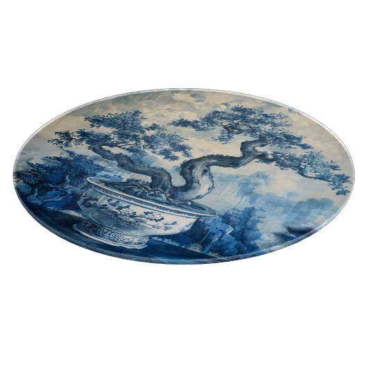 Chinoiserie Blauw en Wit Porselein Design Snijplank (Hoek)