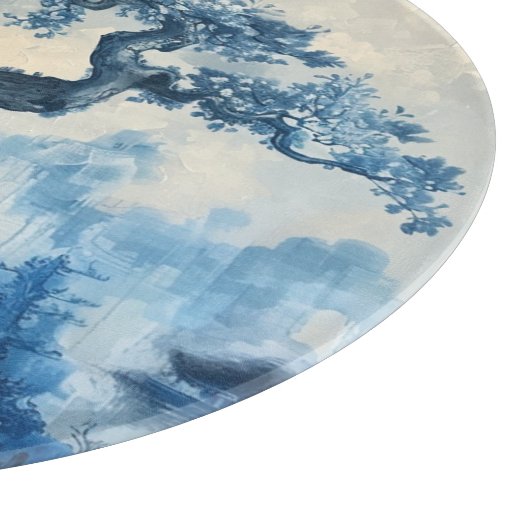 Chinoiserie Blauw en Wit Porselein Design Snijplank (Hoek)