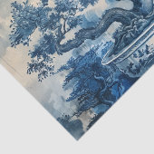 Chinoiserie Blauw en Wit Porselein Design Tissuepapier (Detail)