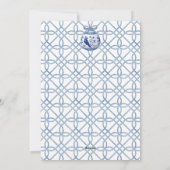 Chinoiserie Blauw Ornament met Boog Feestdagenkaart (Achterkant)