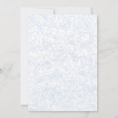 Chinoiserie Blauw Pioen Trouw Save The Date Kaart (Achterkant)