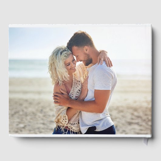 Chinoiserie Blauw Romantisch Verloving Foto Bruilo Gastenboek (Achterkant)