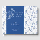 Chinoiserie Blauw Romantisch Verloving Foto Bruilo Gastenboek (Voorkant)