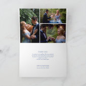 Chinoiserie Blauw Romantische Elegantie 4 Foto Bru Bedankkaart (Binnen)