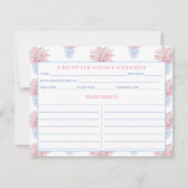 Chinoiserie Blauw & Roze Vrijgezellenfeest Recept  Kaart (Voorkant)