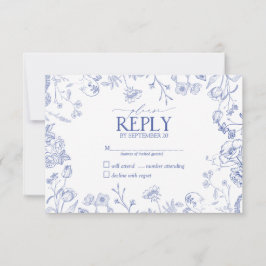 Chinoiserie Blauw Victoriaans Bloemen Geen Menu RS