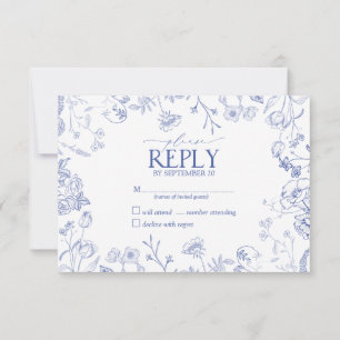 Chinoiserie Blauw Victoriaans Bloemen Geen Menu RS