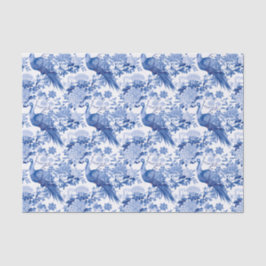 Chinoiserie Blauw & Wit Bloemen Aziatische Vogels Tissuepapier