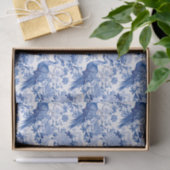 Chinoiserie Blauw & Wit Bloemen Aziatische Vogels Tissuepapier (Geschenk)