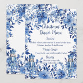 Chinoiserie Blauw Wit Bloemen Notenkraker Soldiers Menu (Voorkant / Achterkant)