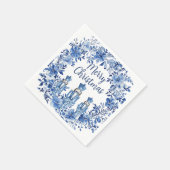 Chinoiserie Blauw Wit Bloemen Notenkraker Soldiers Servet (Hoek)