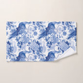  Chinoiserie Blauw Wit Bloemen Peacocks Bad Handdoek (Handdoek)