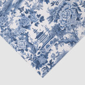Chinoiserie Blauw Wit Bloemen Schilderen Decoupage Tissuepapier (Detail)