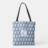 Chinoiserie blauw wit bruiloft monogram dank u tote bag (Achterkant)