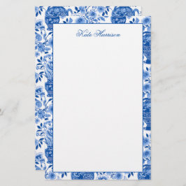 Chinoiserie Blauw & Wit Ginger Jar Bloemen Vazen Briefpapier