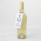 Chinoiserie Blauw & Wit Kerstornament Flessenhanger (Schuin)