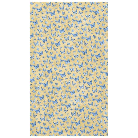  Chinoiserie Blauw Wit Vlindergoud Tafelkleed (Voorkant)