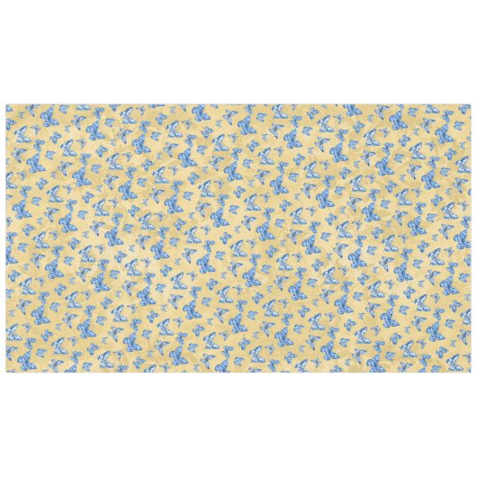  Chinoiserie Blauw Wit Vlindergoud Tafelkleed (Voorkant (Horizontaal))