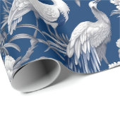 Chinoiserie Blauw Wit Vogels Schilderen Cadeaupapier (Rol Hoek)