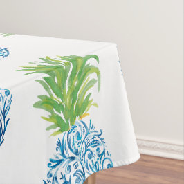 Chinoiserie Blauw Witte Ananas / Preppy Kuststijl Tafelkleed