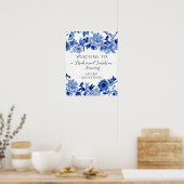 Chinoiserie Blauw Witte Bruidslunch  Poster (Keuken)