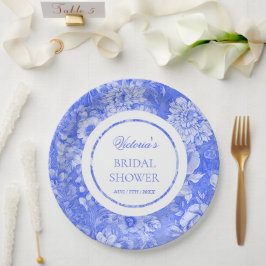 Chinoiserie Blauw Witte Bruiloftsborrel  Papieren Bordje