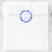 Chinoiserie Blauw Witte Bruiloftsdouche Ronde Sticker (Tas)