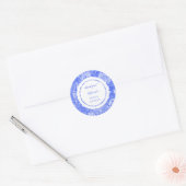Chinoiserie Blauw Witte Bruiloftsdouche Ronde Sticker (Envelop)