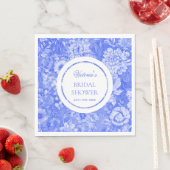 Chinoiserie Blauw Witte Bruiloftsdouche Servet (Insitu)