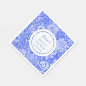 Chinoiserie Blauw Witte Bruiloftsdouche Servet (Hoek)