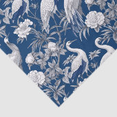 Chinoiserie Blauw Witte Vogels Schilderen Decoupag Tissuepapier (Detail)