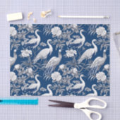 Chinoiserie Blauw Witte Vogels Schilderen Decoupag Tissuepapier (Craft)