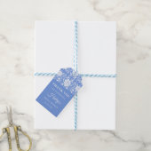 Chinoiserie Blauwe Bloem Bruiloft Feest Cadeaulabel (Met Touw)