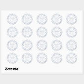 Chinoiserie Blauwe Bloem Bruiloft Feest Ronde Sticker (Vel)