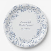 Chinoiserie Blauwe Bloem Bruiloft  Papieren Bordje (Voorkant)