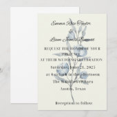 Chinoiserie Blauwe Bloem Huwelijksuitnodiging Kaart (Voorkant / Achterkant)