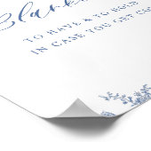 Chinoiserie Blauwe Bloem Teken een Dekentje Bord Poster (Hoek)