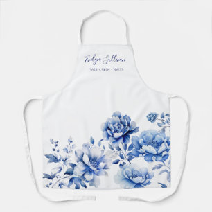 Chinoiserie blauwe bloemen schort