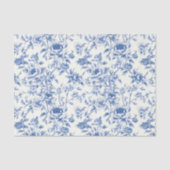 Chinoiserie Blauwe Bloemen Tissuepapier (Voorkant)