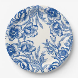 Chinoiserie blauwe bloemstukken Thats Amore Bruids Papieren Bordje